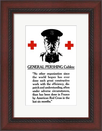 Framed General John Pershing Print