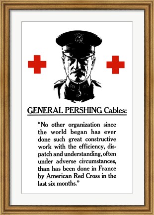 Framed General John Pershing Print