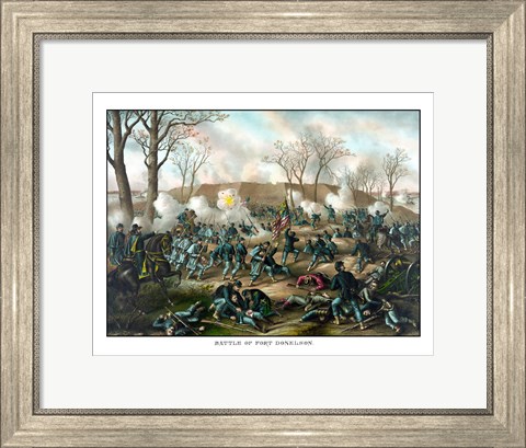Framed Civil War Print of The Battle of Fort Donelson Print