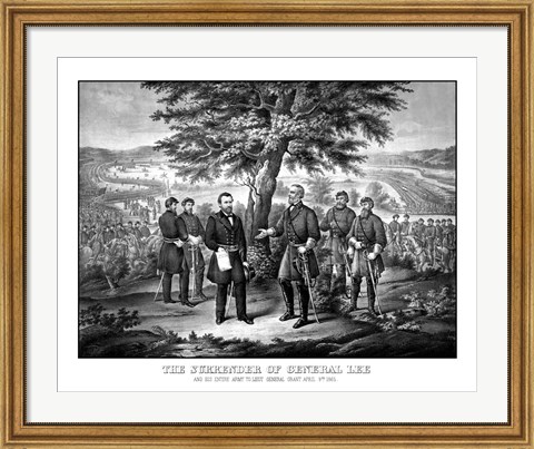 Framed Surrender of General Robert E Lee to General Ulysses S Grant Print