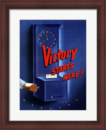 Framed Victory Starts Here Print