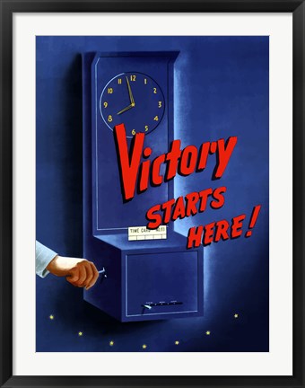 Framed Victory Starts Here Print