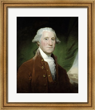Framed Digitally Restored Vector Painting of George Washington Print