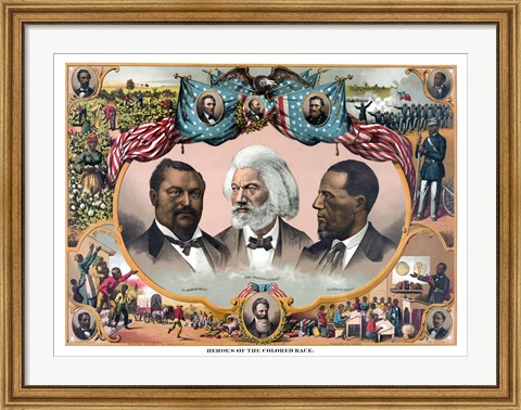 Framed Heroes of the Colored Race Print
