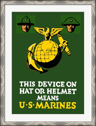 Framed Marine Corps Emblem - World War I Print