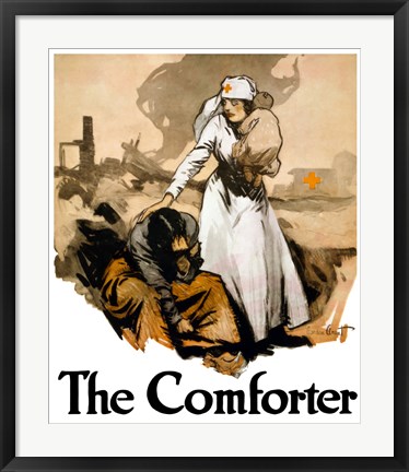 Framed Comforter - Red Cross Print