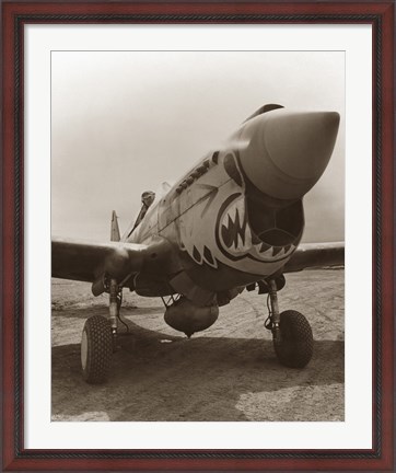 Framed Vintage World War Two P-40 Warhawk Print