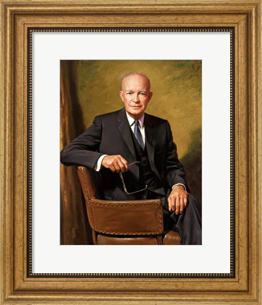 Framed President Dwight D Eisenhower Seated Print