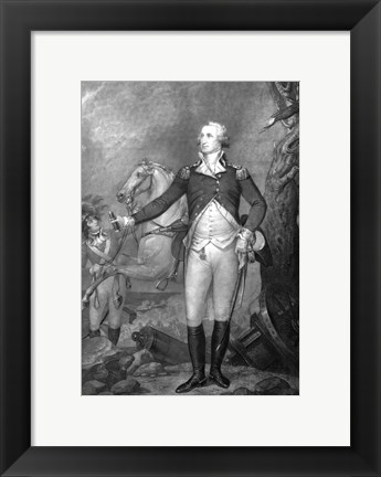Framed General George Washington at The Battle of Trenton Print
