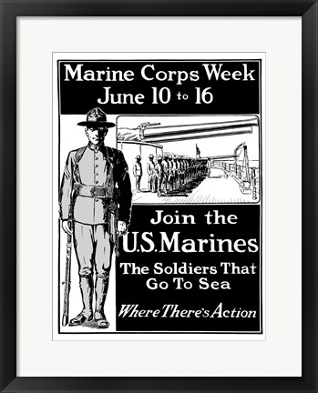 Framed Join the U.S. Marines Print