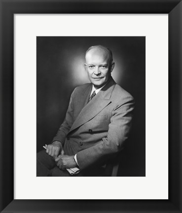 Framed Presidential Portrait of Dwight D Eisenhower Print