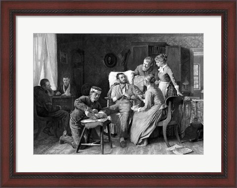 Framed Wounded Union Soldier Print
