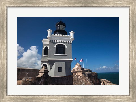 Framed Puerto Rico, San Juan, El Morro Fortress, lighthouse Print
