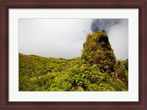 Framed Rim of Summit Crater on Mt Pelee, Martinique, French Antilles Print