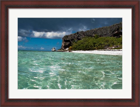 Framed Pajaros beach in Mona Island, Puerto Rico, Caribbean Print