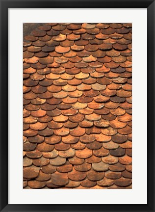 Framed Slate Roof and Colonial Architecture of Trois Islets, Martinique, Caribbean Print