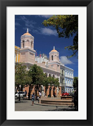 Framed Puerto Rico, San Juan Plaza in Old San Juan Print