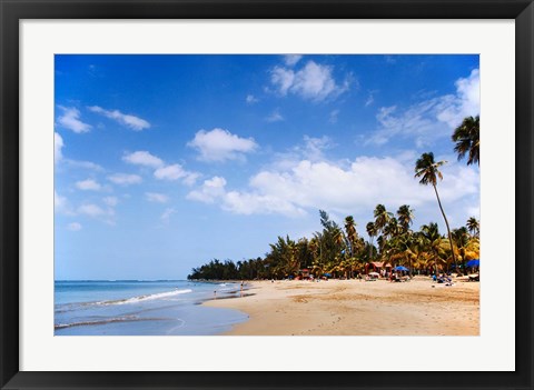 Framed View of Luquillo Beach, Puerto Rico, Caribbean Print