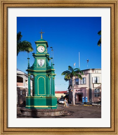 Framed Circus and Berkeley Monument, Basseterre, St Kitts, Caribbean Print