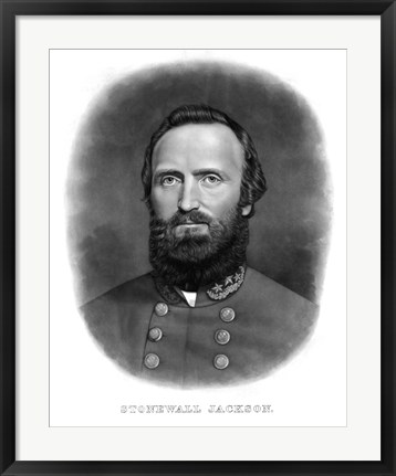 Framed Thomas Stonewall Jackson (digitally restored) Print