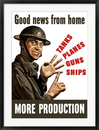 Framed Good News From Home - More Production Print