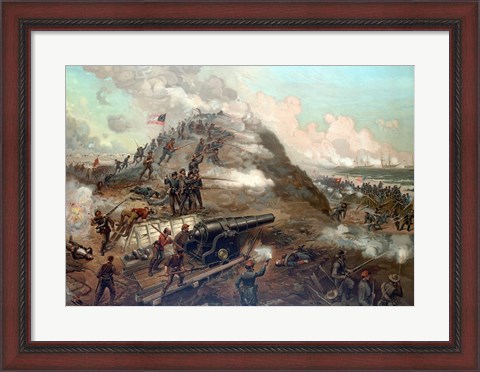 Framed Union Army&#39;s capture of Fort Fisher Print