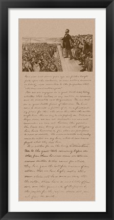 Framed President Abraham Lincoln and Gettysburg Address Print