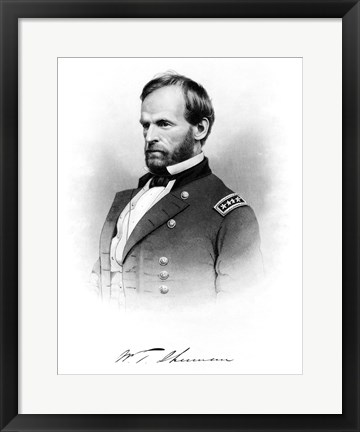 Framed General William Tecumseh Sherman Print