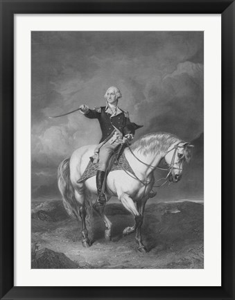 Framed General George Washington on Horseback Print