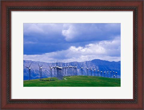 Framed Windmills at Pincher Creek, Alberta, Canada Print