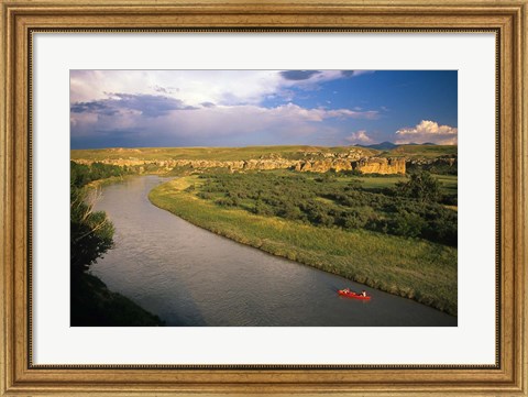 Framed Milk River at Writing On Stone Provincial Park, Alberta Print