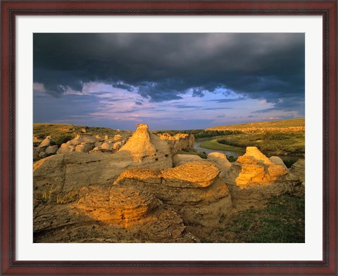 Framed Milk River, Writing on Stone Provincial Partk, Alberta Print