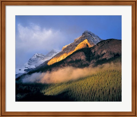 Framed Alberta, Banff NP, Sunrise of the Canadian Rockies Print