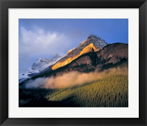 Framed Alberta, Banff NP, Sunrise of the Canadian Rockies Print