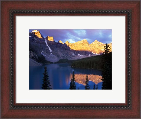 Framed Lake Moraine at First Light, Banff National Park, Alberta, Canada Print
