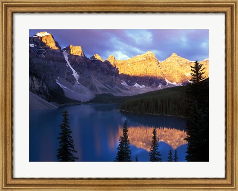 Framed Lake Moraine at First Light, Banff National Park, Alberta, Canada Print
