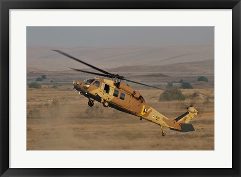 Framed UH-60L Yanshuf helicopter of the Israeli Air Force Print