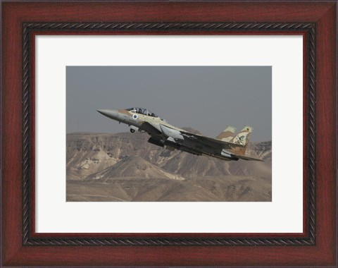 Framed F-15I Ra&#39;am of the Israeli Air Force takes off from Ovda Air Force Base Print