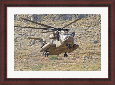 Framed CH-53 Yasur 2000 of the Israeli Air Force landing in the field Print