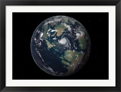 Framed Planet Earth 90 million years ago during the Late Cretaceous Period Print