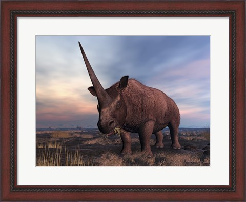 Framed Elasmotherium grazing Print