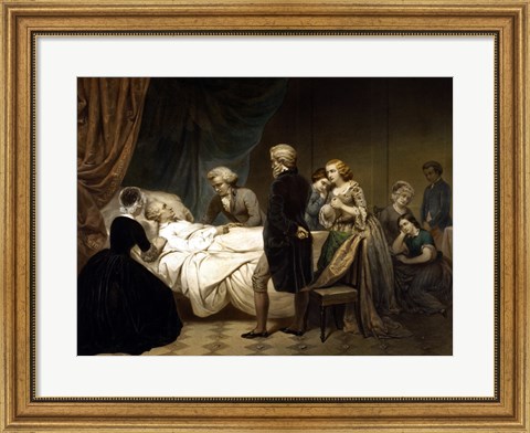 Framed President George Washington on his Deathbed Print