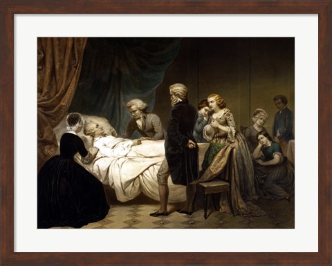 Framed President George Washington on his Deathbed Print