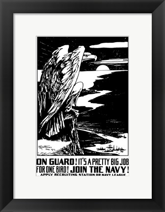Framed On Guard - Eagle Print