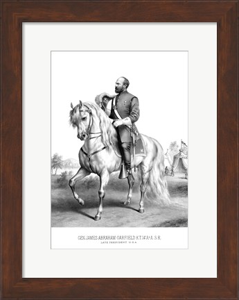 Framed President James Garfield on Horseback Print