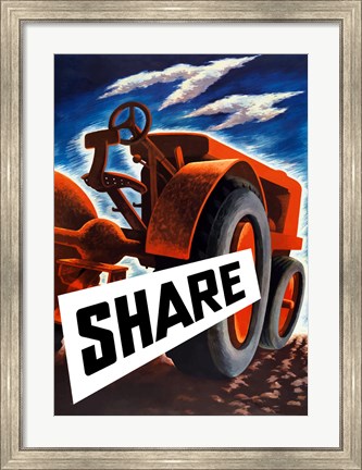 Framed Share (tractor) Print