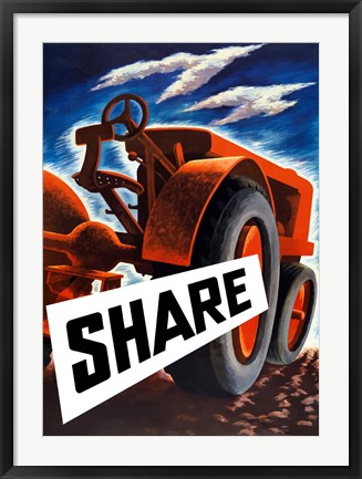 Framed Share (tractor) Print