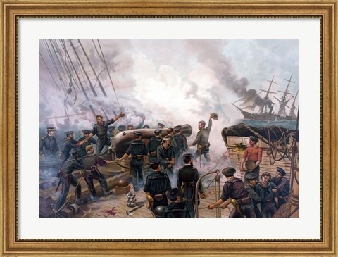 Framed Battle of Cherbourg Print