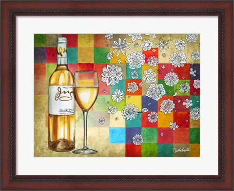 Framed Wine With White Squares Print