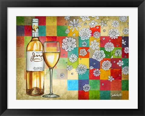 Framed Wine With White Squares Print